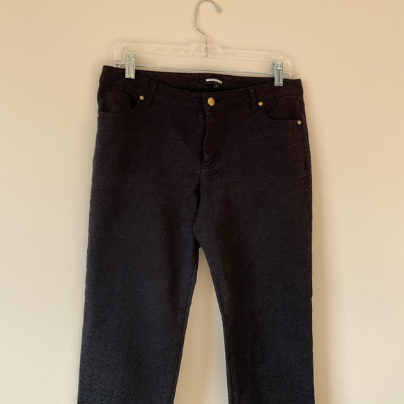 Black patterned Vintage Inspired Pants - Picture 6 of 9